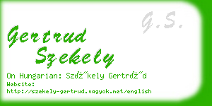 gertrud szekely business card